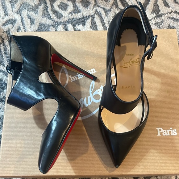 Christian Louboutin Sharpeta 100 Nappa Shiny Black - Picture 2 of 10